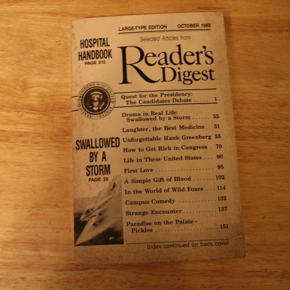 Large-Type Edition Reader's Digest October 1988
